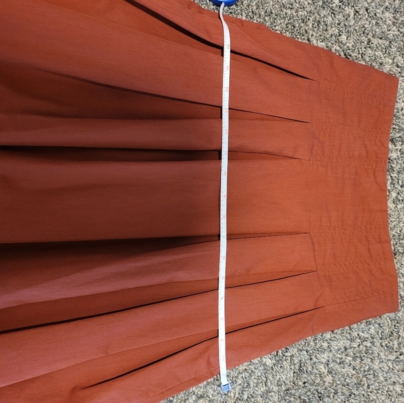 Zara SZ XS Long Pleated Skirt- Rust - Side zip - Picture 7 of 7